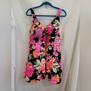 Bal Harbour Size 22W Women's Swimsuit Floral Print Vacation Summer Beach